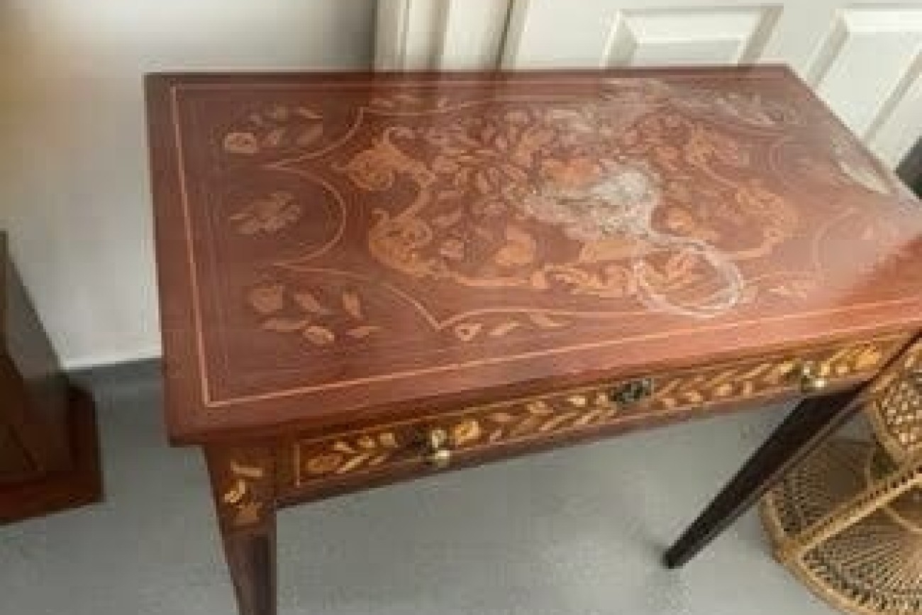 Wooden Table With Inset Detail