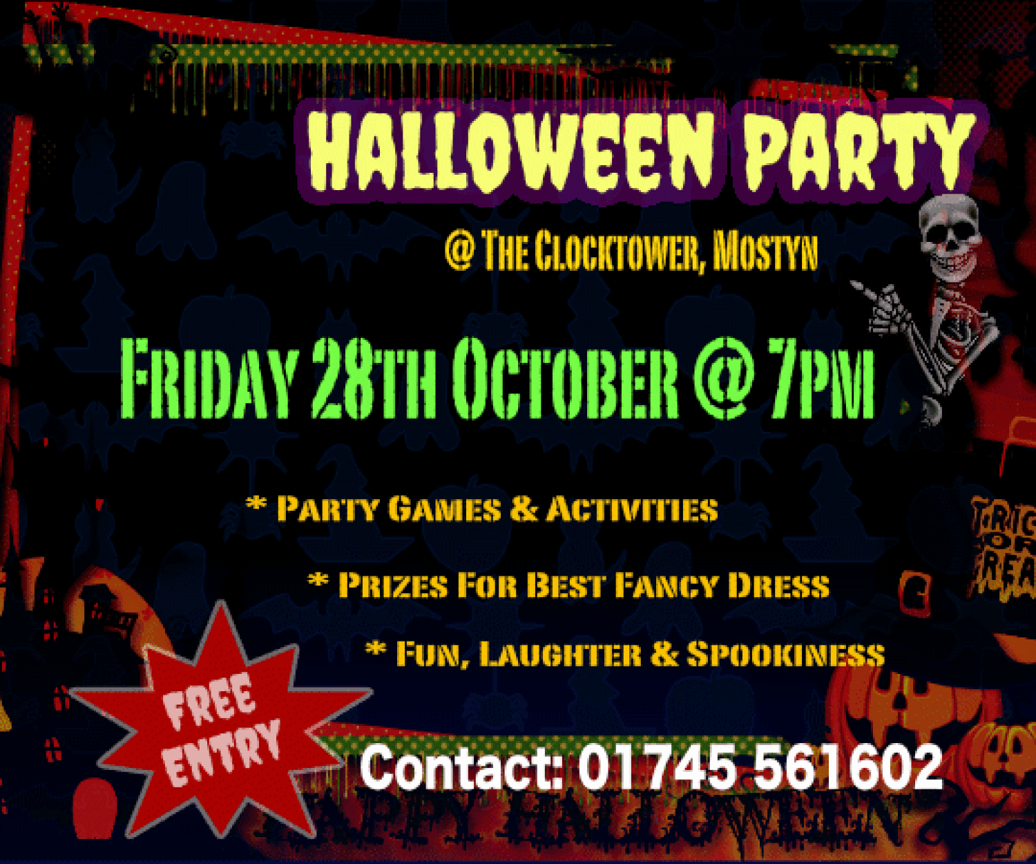 halloween party friday 28th october, 7pm start image