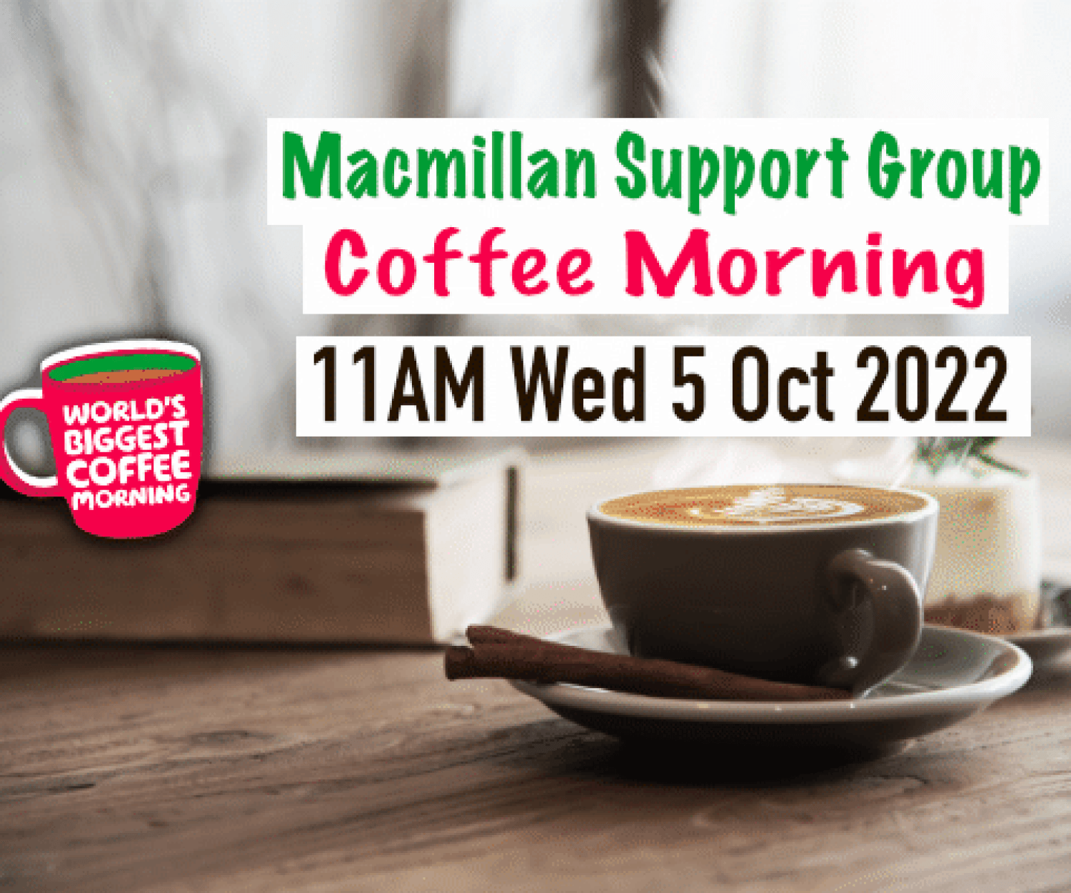 macmillan coffee morning oct 5th 11am image
