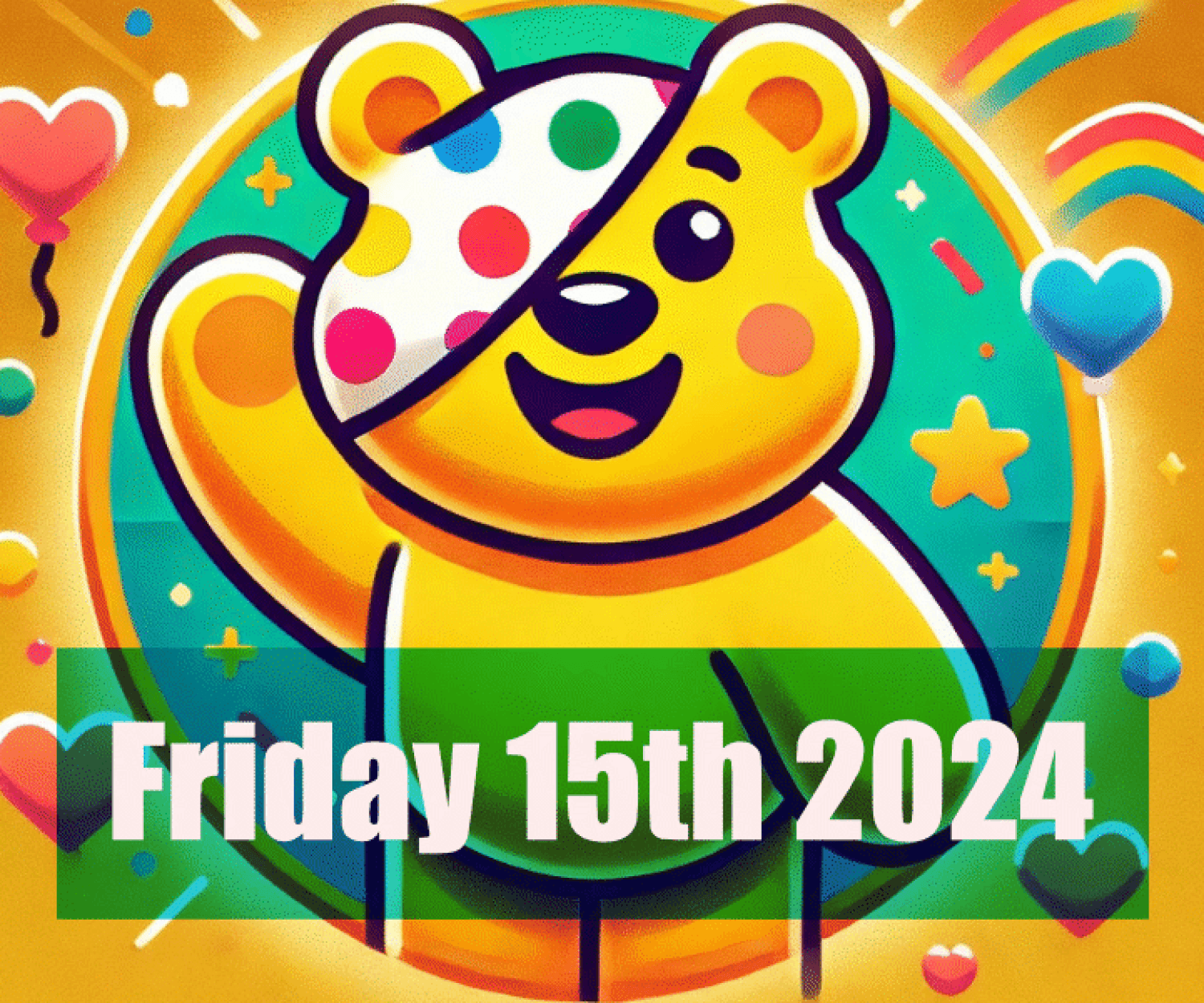Join the Clocktower's annual Children in Need Pyjama Party on Friday, 15th November 2024! A fun-filled day of games, prizes for the best pyjamas, and all proceeds supporting the BBC Children in Need Appeal. Wear your favorite PJs and help us make a difference!