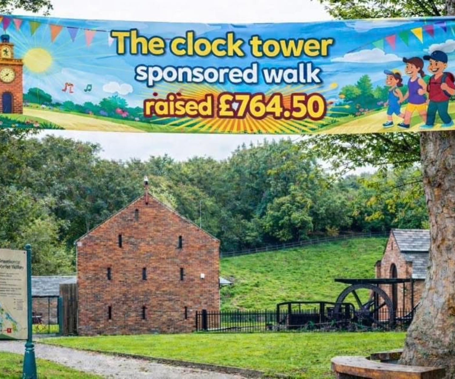 Group of Clocktower participants and staff taking part in a sponsored walk, enjoying the outdoors and raising funds together.